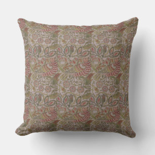 Vintage Floral Bird William Morris Dove and Rose Cushion