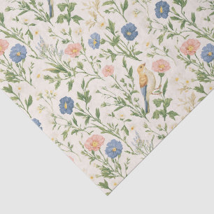 Vintage Floral Birds Tissue Paper