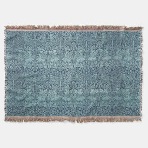 Vintage Floral Birds William Morris Brer Rabbit Throw Blanket