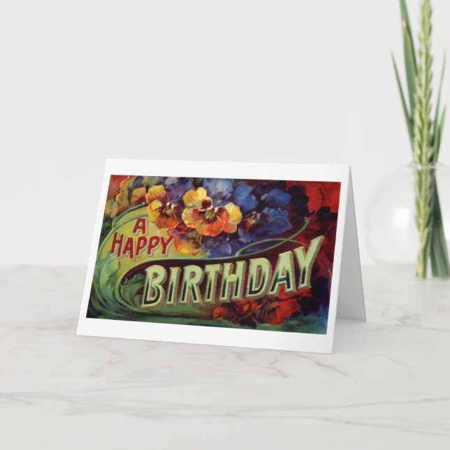 Vintage Floral Birthday Card (Front)