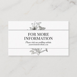 Vintage Floral Black and White Enclosure Card