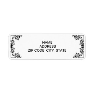 VINTAGE FLORAL BLACK AND WHITE label