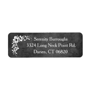 Vintage Floral Black & White Chalkboard Flower