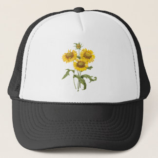 Vintage Floral Blanket Flower Sunflower by Redoute Trucker Hat
