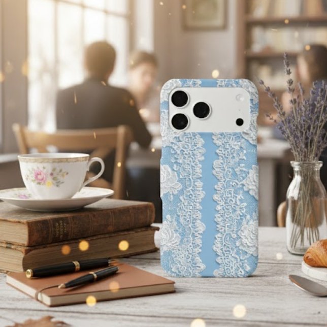 Vintage Floral Blue Aesthetic iPhone 17 Case (Creator Uploaded)
