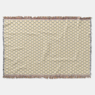 Vintage Floral blue and yellow Jonquil pattern Throw Blanket