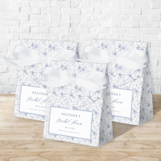 Vintage Floral Blue Bridal Shower  Favour Box (Creator Uploaded)