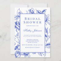 Vintage Floral Blue Chinoiserie Bridal Shower