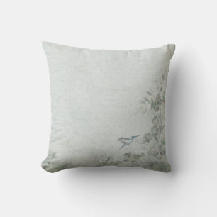 Vintage Floral Blue Cushion
