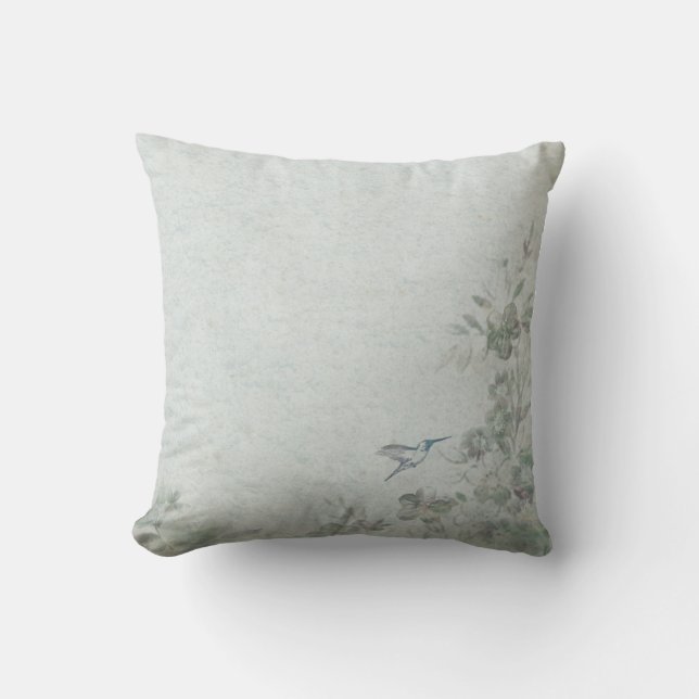 Vintage Floral Blue Cushion (Front)