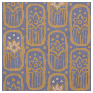 Vintage floral blue pattern in Indian style. Fabric