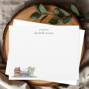 Vintage Floral Books and Typewriter Custom Card
