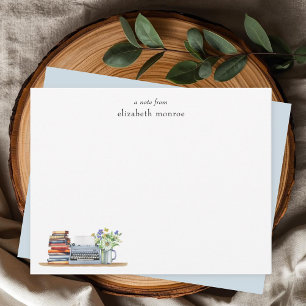 Vintage Floral Books and Typewriter Custom Card