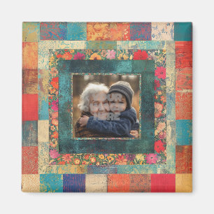 Vintage Floral Border Frame For Your Photos Magnet