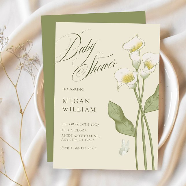 Vintage floral botanical baby shower invitation (Creator Uploaded)