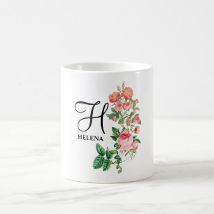 Vintage Floral Botanical Customised Monogram Coffee Mug
