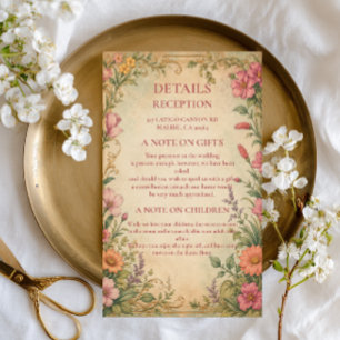 Vintage Floral Botanical Enclosure Card