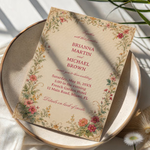 Vintage Floral Botanical Invitation