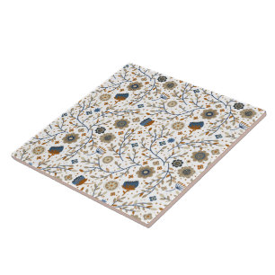Vintage Floral Botanical Pattern Design Tile