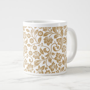Vintage Floral Botanical Pattern Large Coffee Mug
