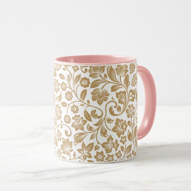 Vintage Floral Botanical Pattern Mug (Front Right)