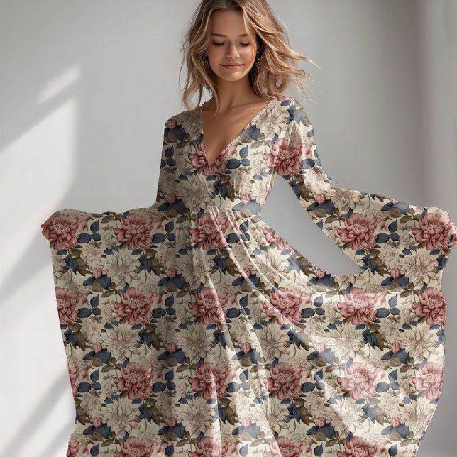 vintage floral botanical peonies pattern fabric (vintage floral botanical peonies pattern fabric)