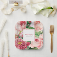 Vintage Floral & Botanical Pink Roses Wedding