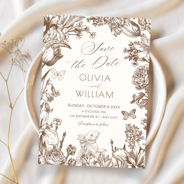 Vintage floral botanical wedding invitation (Creator Uploaded)