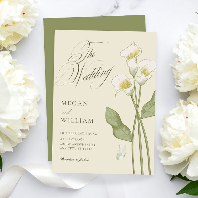 Vintage floral botanical wedding  invitation (Creator Uploaded)