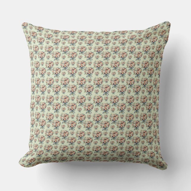 Vintage Floral Bouquet Classic Pattern Throw Cushion (Front)