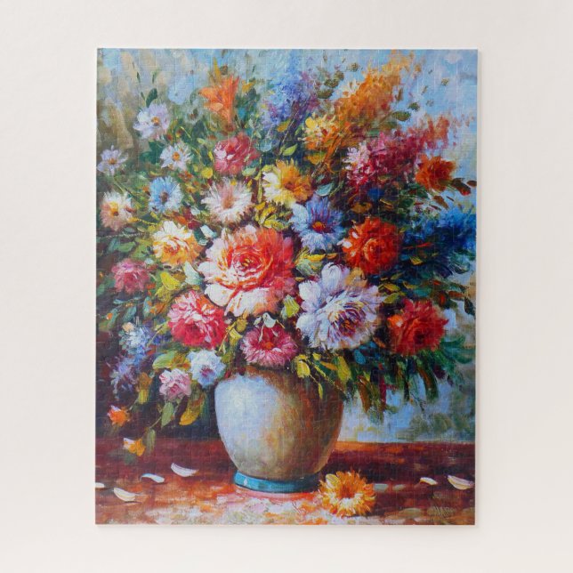 Vintage Floral Bouquet Oil Painting Jigsaw Puzzle (Vertical)