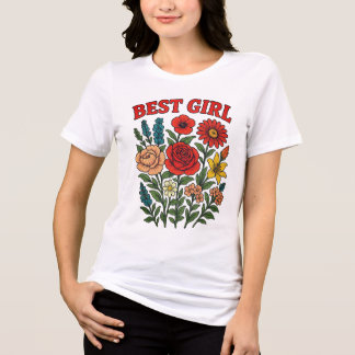 Vintage Floral Bouquet | Retro Flower Power Design Tri-Blend Shirt