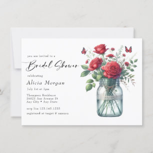 Vintage Floral Bouquet   Rustic Bridal Shower Invitation