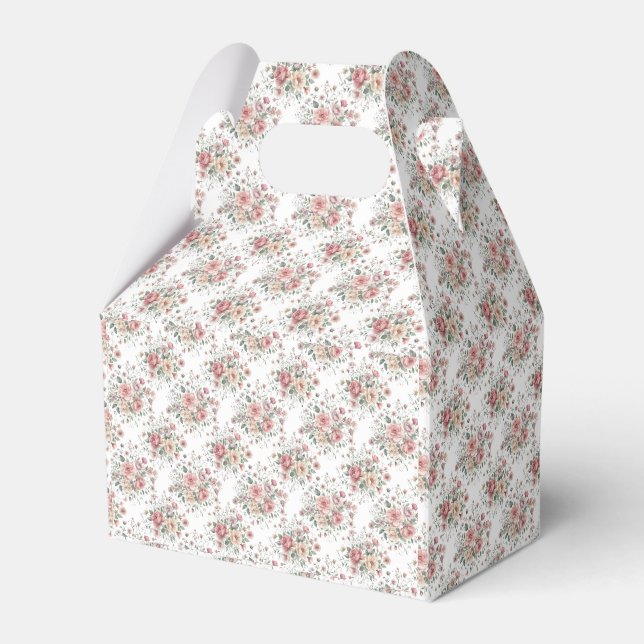 vintage floral bouquets favour box (Front Side)