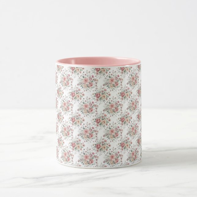 vintage floral bouquets mug (Center)