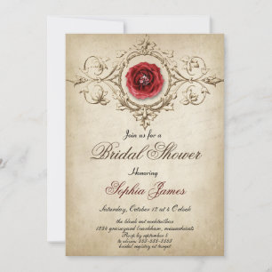  Vintage floral bridal shower Invitation
