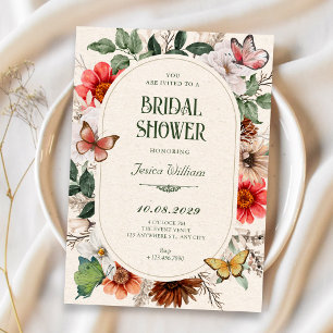 Vintage floral bridal shower invitation