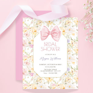 Vintage floral bridal shower  invitation