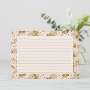 Vintage Floral Bridal Shower Recipe Card