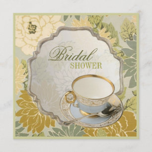 vintage floral Bridal Shower Tea Party Invitation
