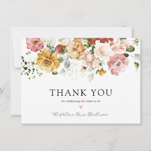 Vintage Floral Bridal Shower Thank You Card