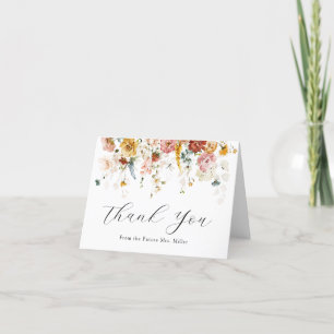 Vintage Floral Bridal Shower Thank You  Card