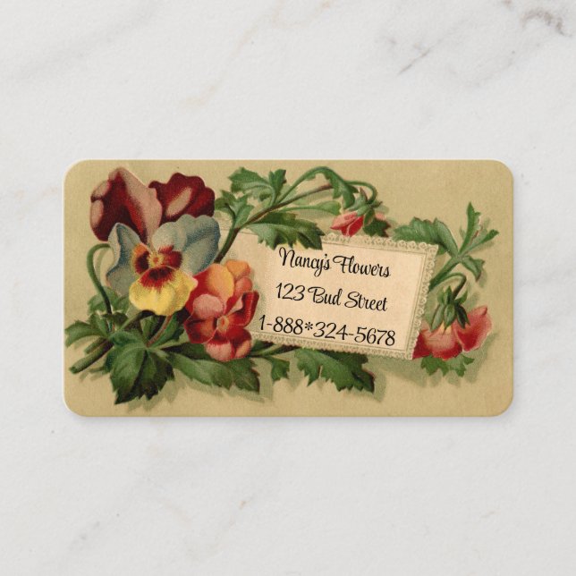 Vintage Floral Business Card (Front)