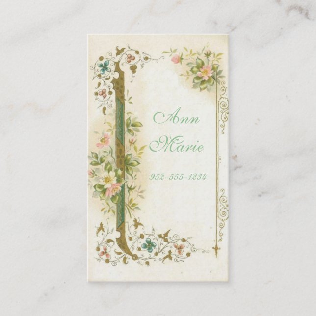 Vintage floral business card (Front)