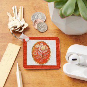 Vintage Floral Cameo Mother's Day Key Ring