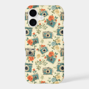 Vintage Floral & Camera Pattern