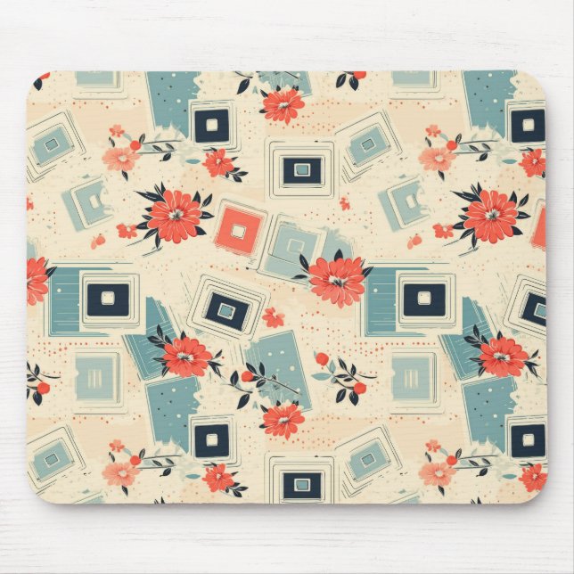 Vintage Floral & Camera Pattern (3) Mouse Pad (Front)