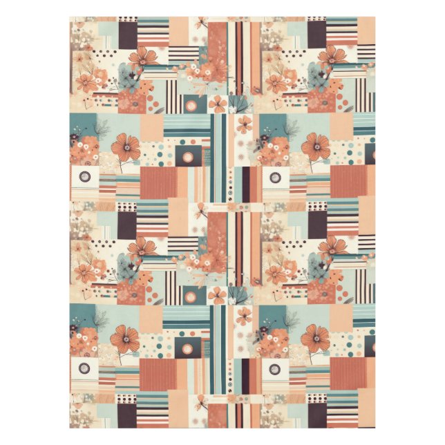 Vintage Floral & Camera Pattern (4) Tablecloth (Front)