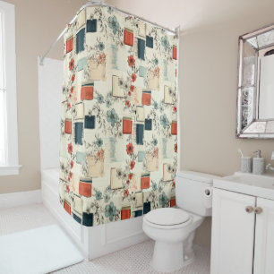 Vintage Floral & Camera Pattern (7) Shower Curtain