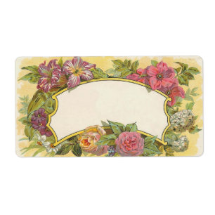 Vintage Floral Candle or Canning Jar Blank Label